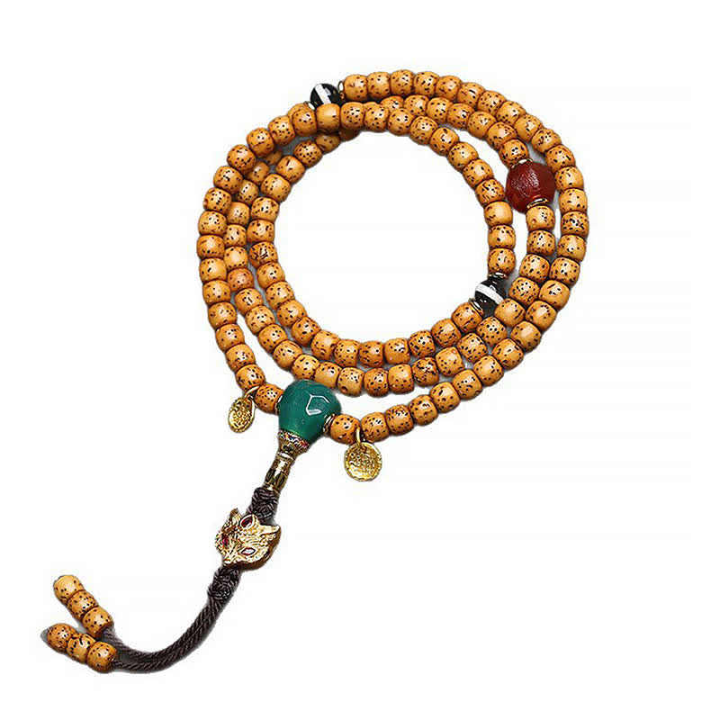 Star Moon Bodhi Seed Fox Gourd Wisdom Tibetan Handmade 108 Bead Mala