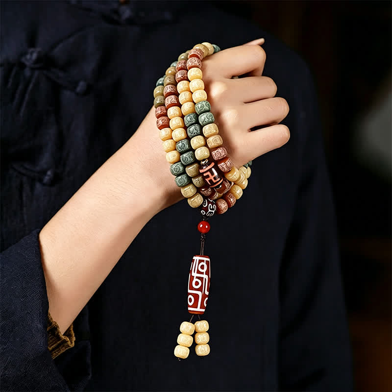 Bodhi Seed Hand-Woven Peace Vintage 108 Bead Mala