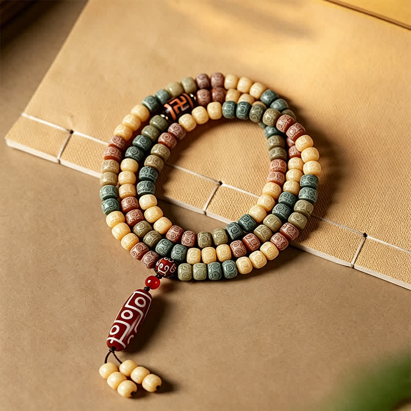 Bodhi Seed Hand-Woven Peace Vintage 108 Bead Mala