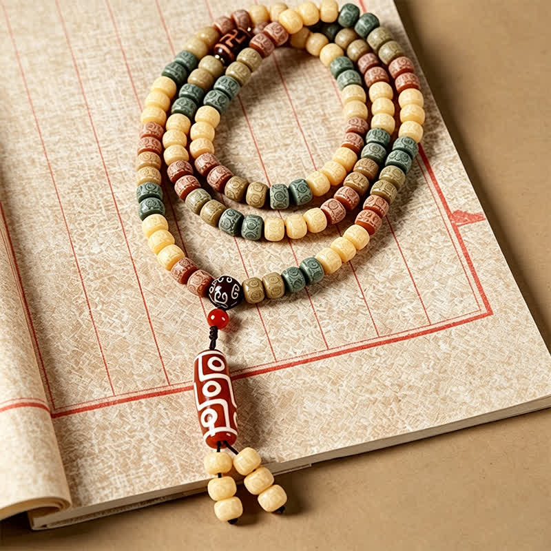 Bodhi Seed Hand-Woven Peace Vintage 108 Bead Mala