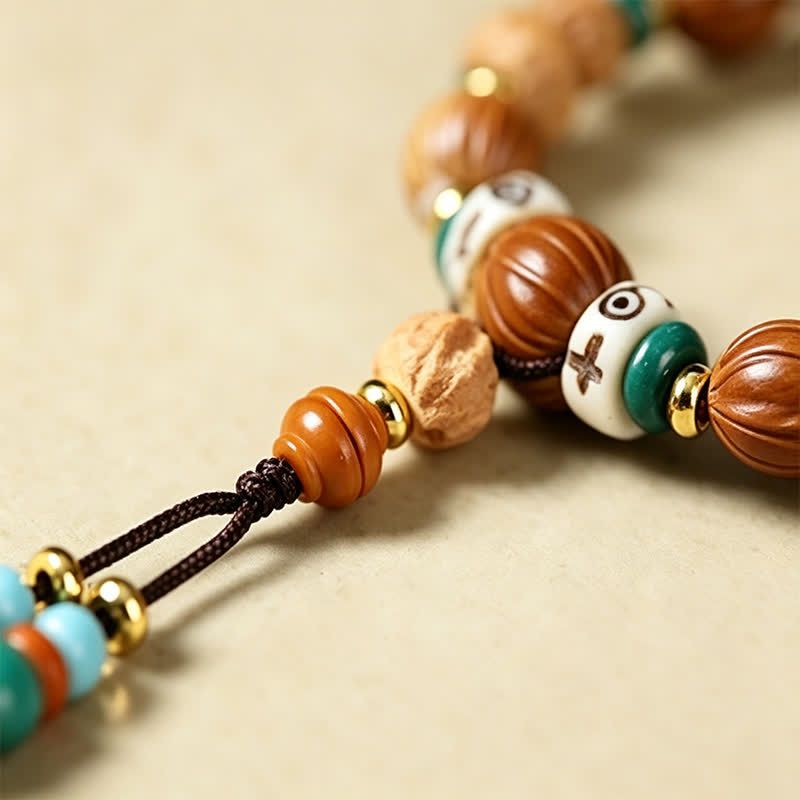 Star Moon Bodhi Seed Lotus Pod Handcrafted Wisdom Round 108 Bead Mala