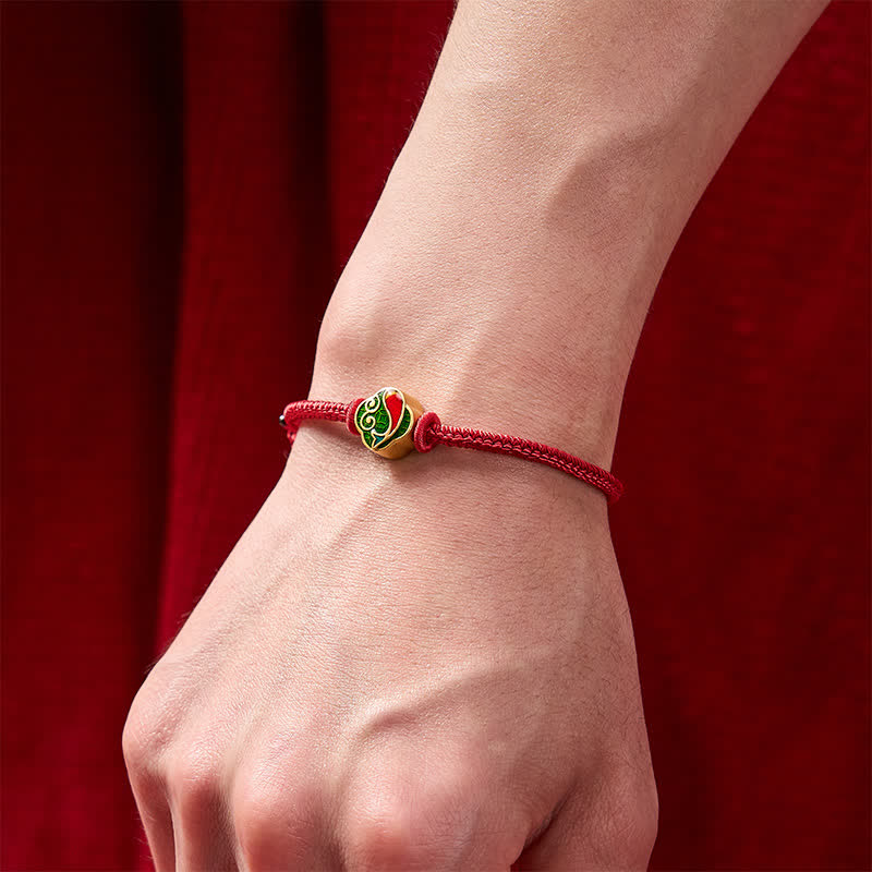 Handmade Red String Double Koi Fish Protection Braided Cord Adjustable Bracelet