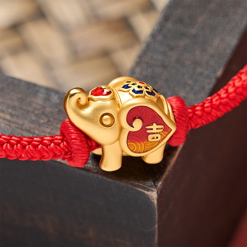 Handmade Red String Elephant Love Heart Protection Braided Adjustable Bracelet