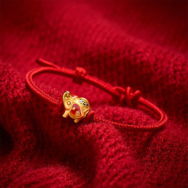 Handmade Red String Elephant Love Heart Protection Braided Adjustable Bracelet