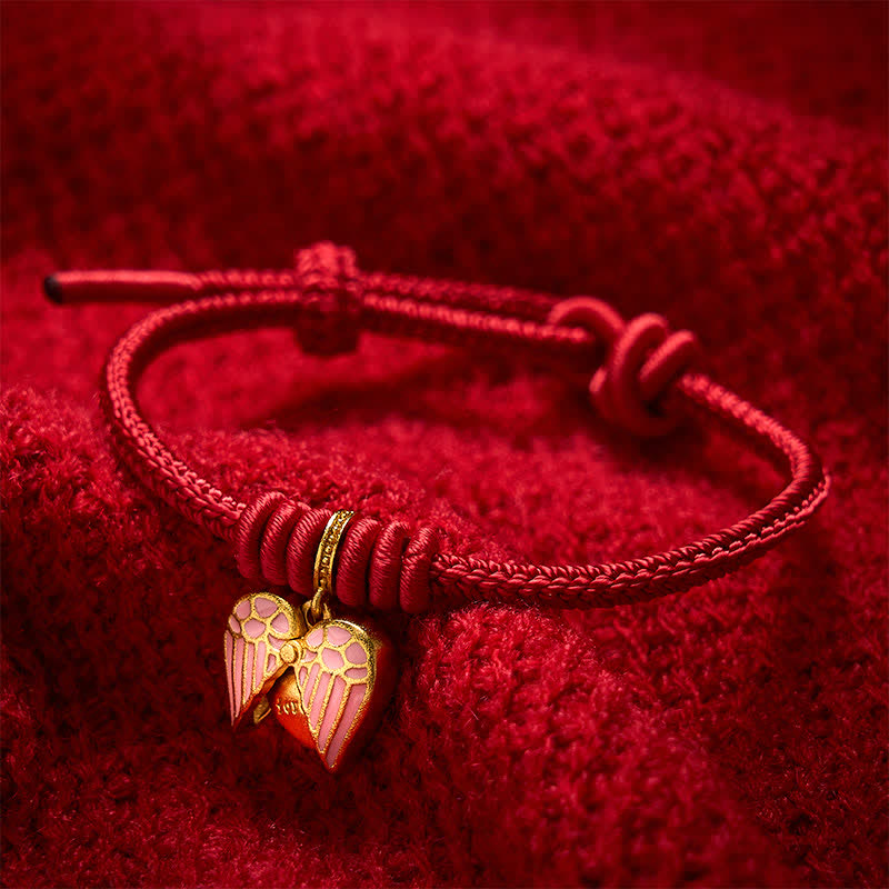 Handmade Braided Red String Love Heart Charm Protection Luck Bracelet