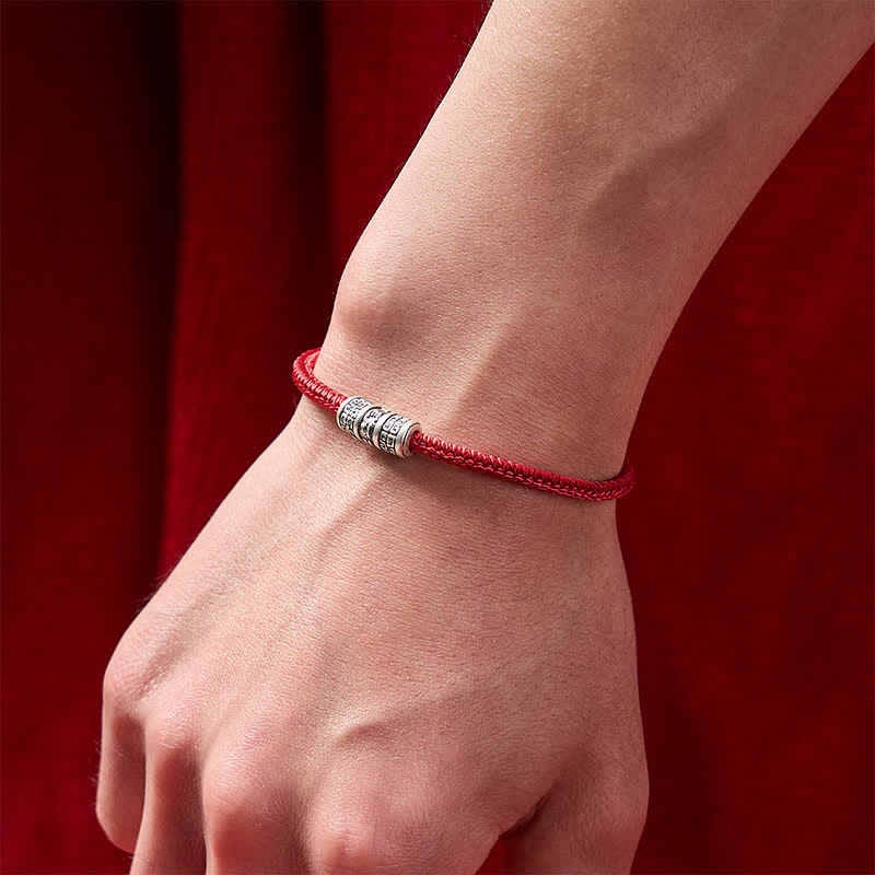 Handmade Braided Red String Om Mani Padme Hum Protection Bracelet