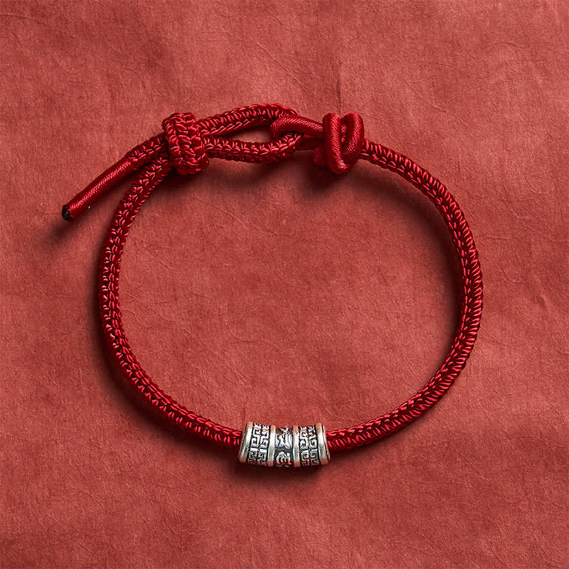 Handmade Braided Red String Om Mani Padme Hum Protection Bracelet
