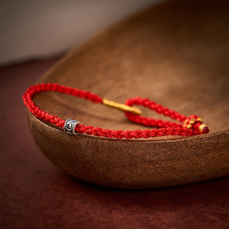 Black Red String Yin Yang Protection Hand-Woven Minimalist Bracelet