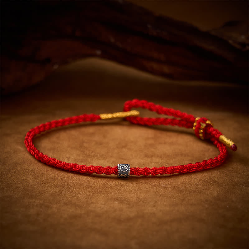 Black Red String Yin Yang Protection Hand-Woven Minimalist Bracelet