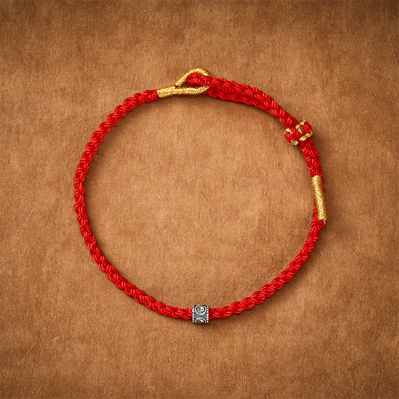 Black Red String Yin Yang Protection Hand-Woven Minimalist Bracelet