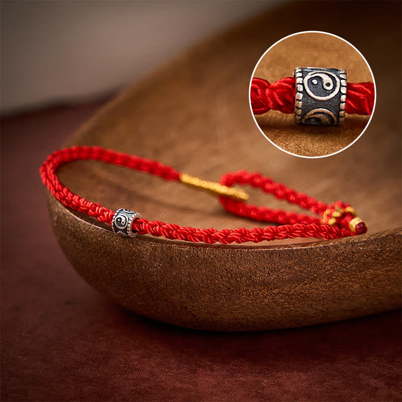 Black Red String Yin Yang Protection Hand-Woven Minimalist Bracelet