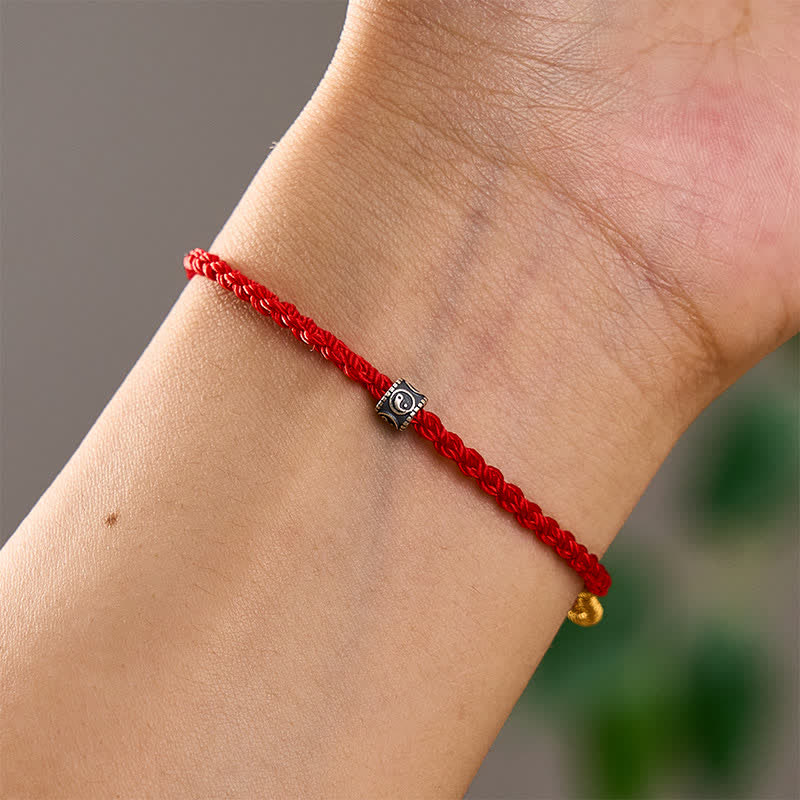 Black Red String Yin Yang Protection Hand-Woven Minimalist Bracelet