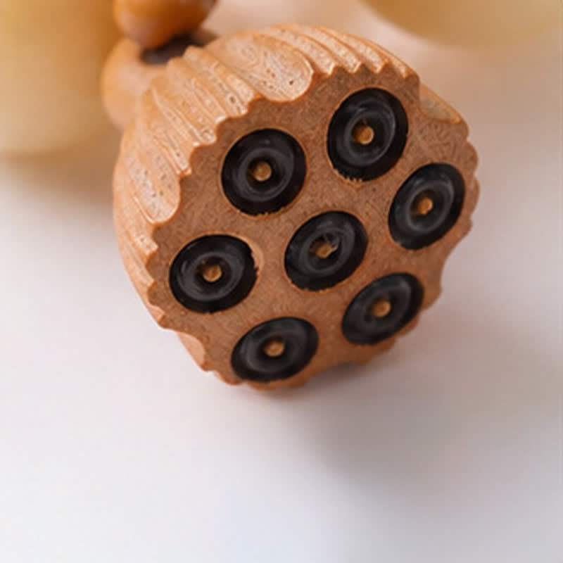 White Bodhi Seed Lotus Pod Grounding Hand-Polished Tactile Meditation Beads Decorations