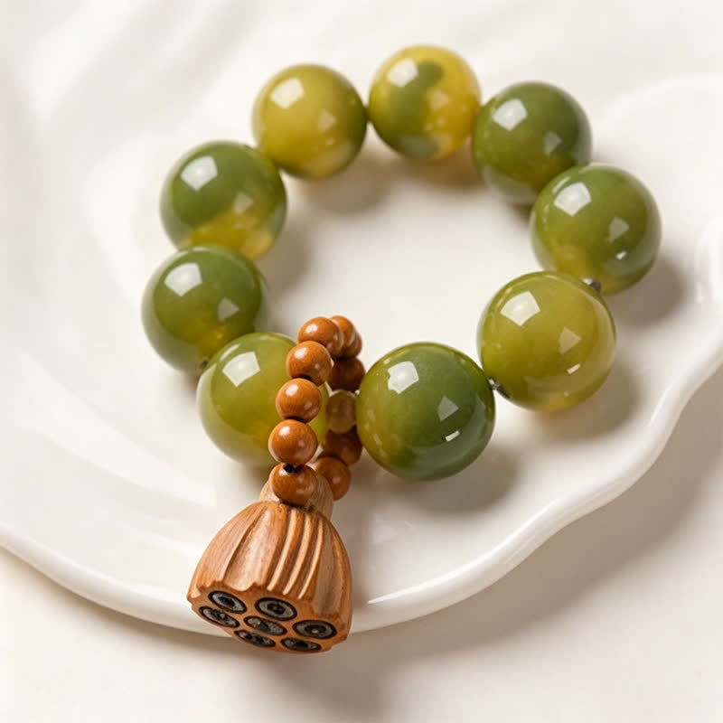 White Bodhi Seed Lotus Pod Grounding Hand-Polished Tactile Meditation Beads Decorations