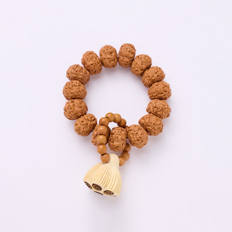 Vajra Seed Hand-Polished Lotus Pod Pendant Tactile Meditation Beads Decorations
