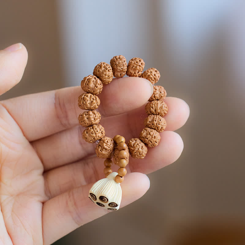Vajra Seed Hand-Polished Lotus Pod Pendant Tactile Meditation Beads Decorations