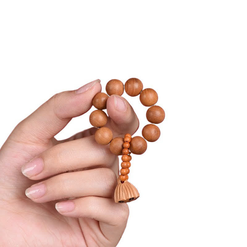 Peach Wood Lotus Pod Grounding Hand-Polished Tactile Meditation Beads Decorations