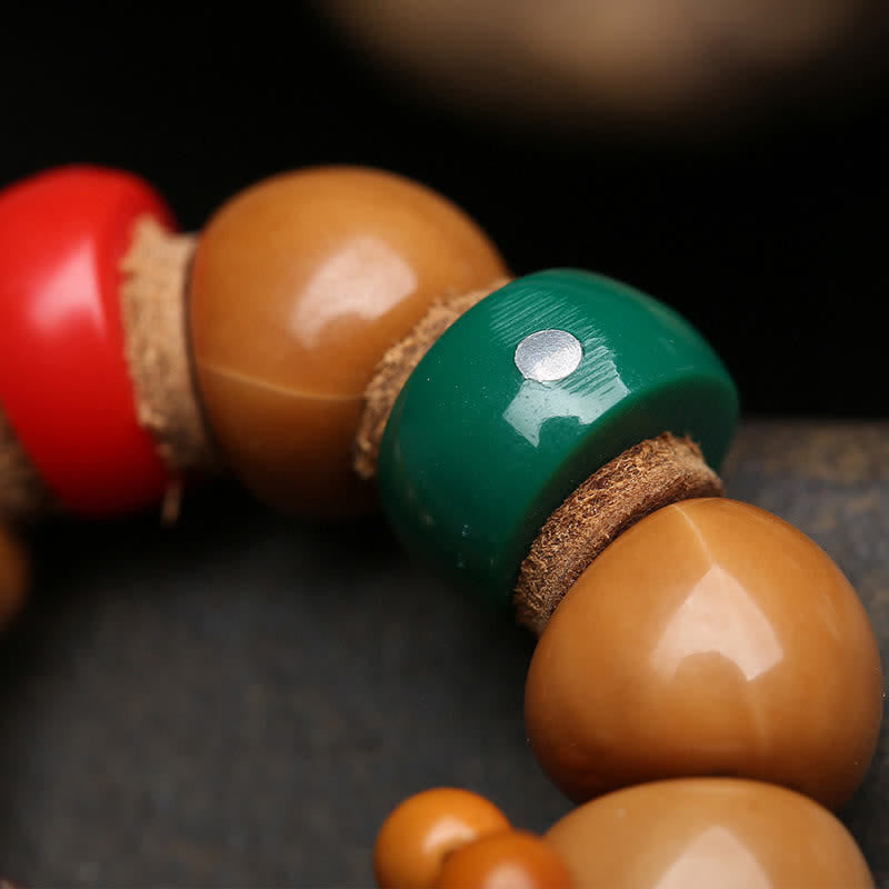 Bodhi Seed Avalokiteshvara Fu Character Peace Tibetan Colorful Tassel Tactile Meditation Beads Decorations