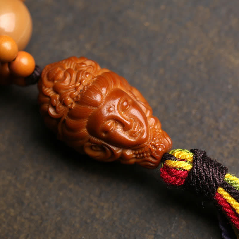 Bodhi Seed Avalokiteshvara Fu Character Peace Tibetan Colorful Tassel Tactile Meditation Beads Decorations