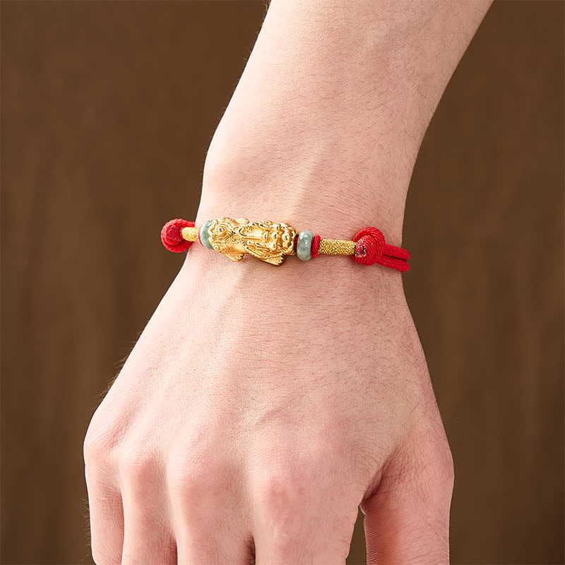 Copper Pi Xiu Wealth Red String Bracelet