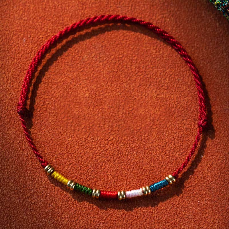 Hand Woven Colorful Red String Protection Tibetan Adjustable Bracelet