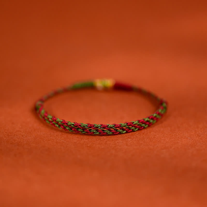 999 Gold Braided Colorful Red Green String Koi Fish Luck Bracelet Anklet