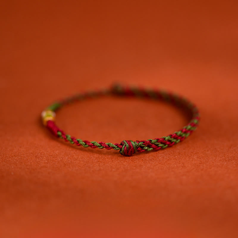 999 Gold Braided Colorful Red Green String Koi Fish Luck Bracelet Anklet