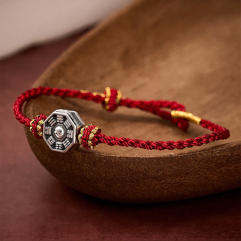 Hand-Woven Red String Bagua Protection Adjustable Bracelet