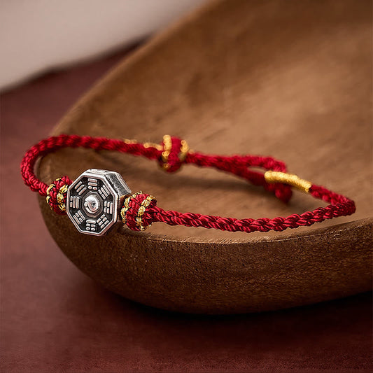 Hand-Woven Red String Bagua Protection Adjustable Bracelet