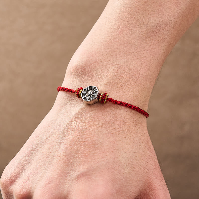 Hand-Woven Red String Bagua Protection Adjustable Bracelet