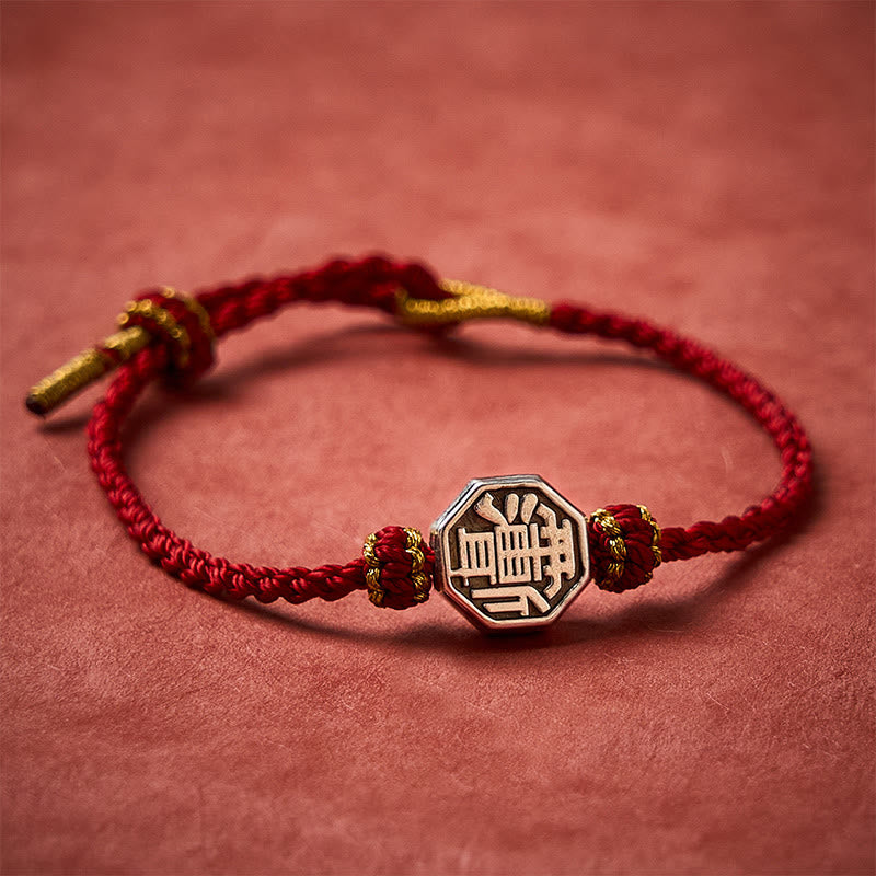 Hand-Woven Red String Bagua Protection Adjustable Bracelet