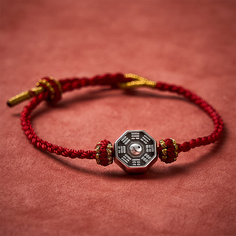 Hand-Woven Red String Bagua Protection Adjustable Bracelet