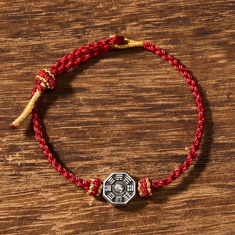 Hand-Woven Red String Bagua Protection Adjustable Bracelet