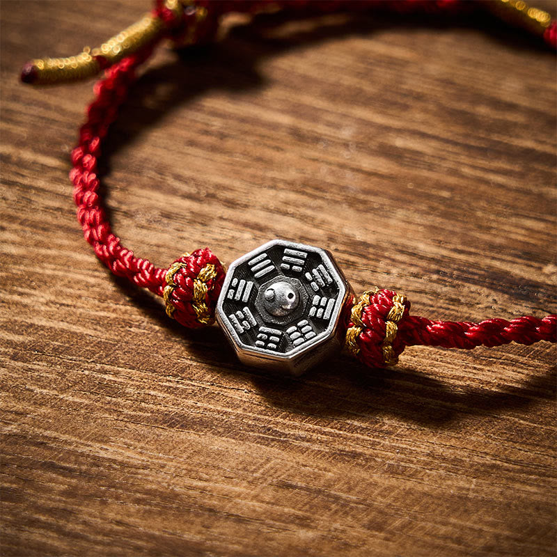 Hand-Woven Red String Bagua Protection Adjustable Bracelet