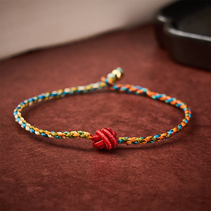 Hand-Woven Colorful Red String Protection Bracelet