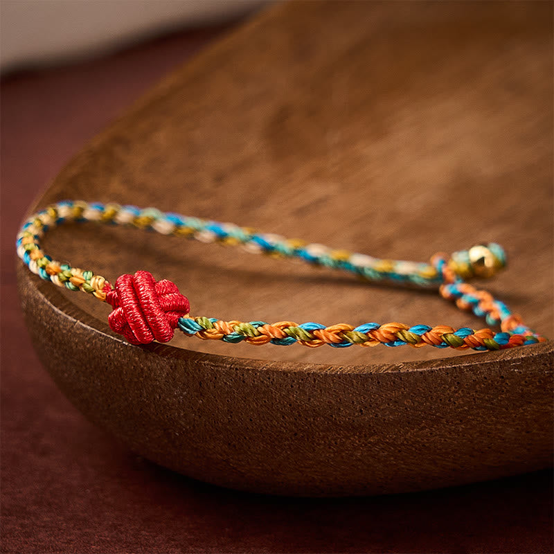 Hand-Woven Colorful Red String Protection Bracelet