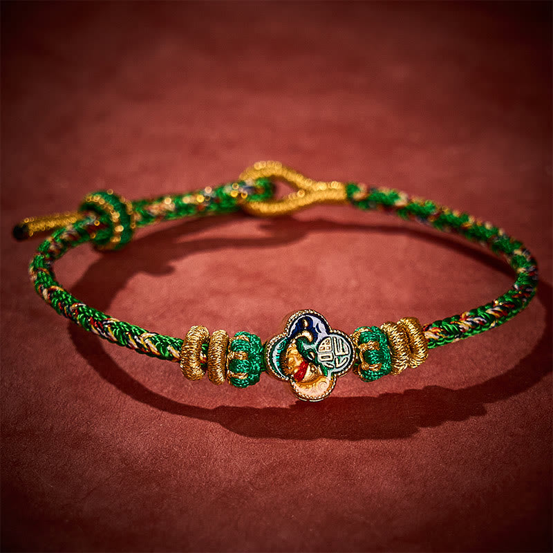 Hand-Woven Koi Fish Fu Character Success Rope Bracelet