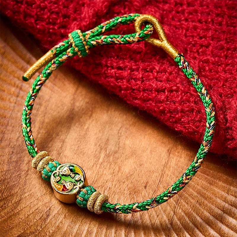 Hand-Woven String Double Koi Fish Protection Rope Bracelet