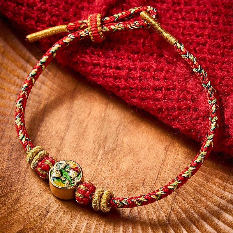 Hand-Woven String Double Koi Fish Protection Rope Bracelet