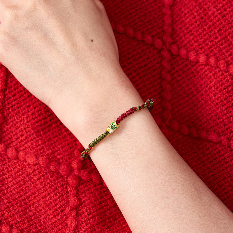 Braided Colorful Red Green String Koi Fish Luck Bracelet Anklet
