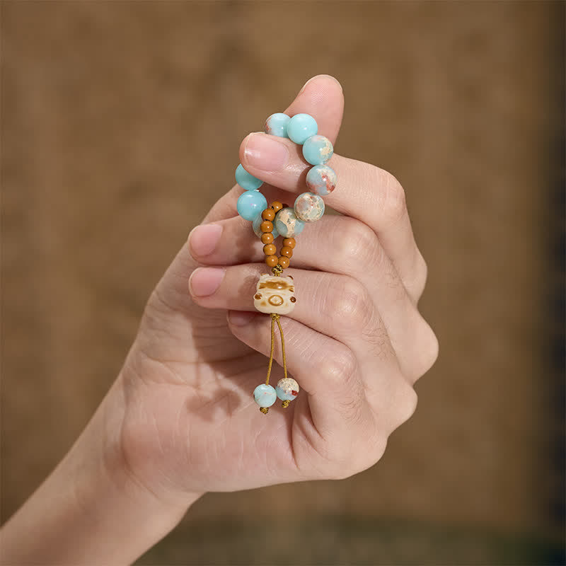 Shoushan Stone Charcoal-Grilled Cat Luck Tactile Meditation Beads Decorations