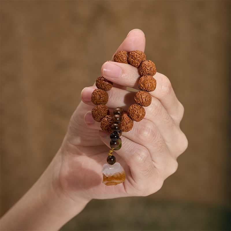 Vajra Seed Charcoal-Grilled Bodhi Lion Pendant Strength Tactile Meditation Beads Decorations