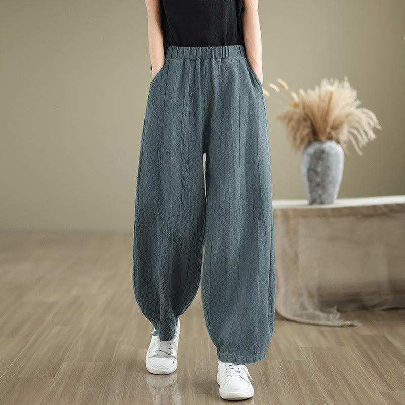 Casual Plain Women's Harem Pants With Pockets