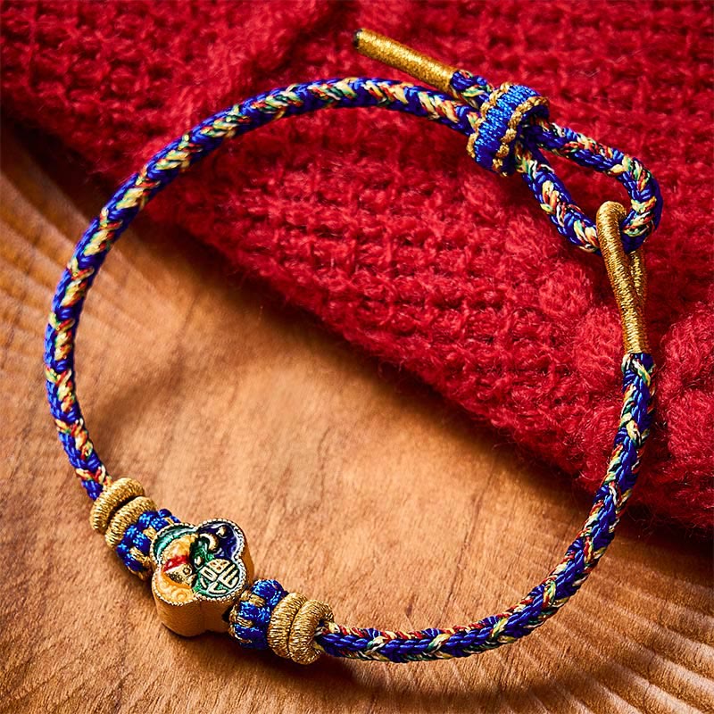 Hand-Woven Koi Fish Fu Character Success Rope Bracelet