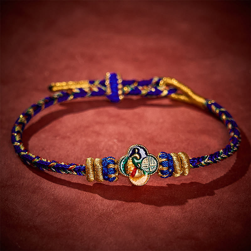 Hand-Woven Koi Fish Fu Character Success Rope Bracelet
