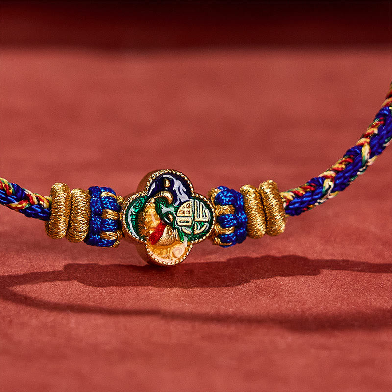 Hand-Woven Koi Fish Fu Character Success Rope Bracelet