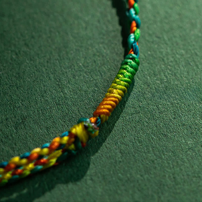 Copper Coins Hand-Woven Red Multicolor String Luck Bracelet