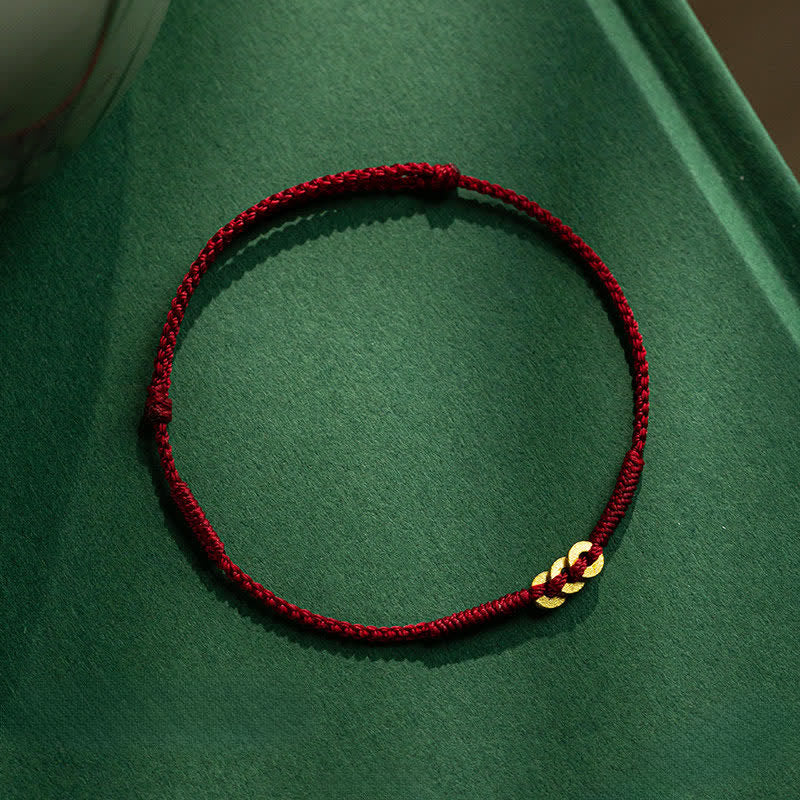 Copper Coins Hand-Woven Red Multicolor String Luck Bracelet