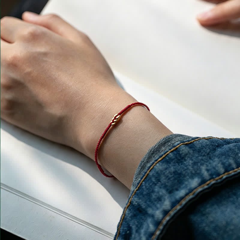Copper Coins Hand-Woven Red Multicolor String Luck Bracelet