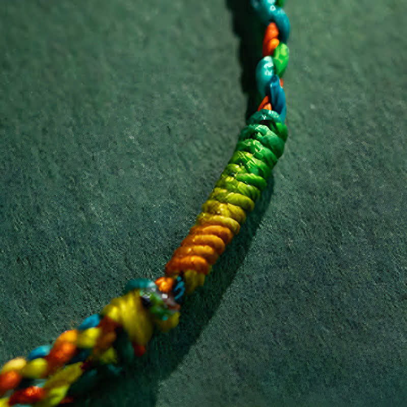 Copper Coins Hand-Woven Red Multicolor String Luck Bracelet